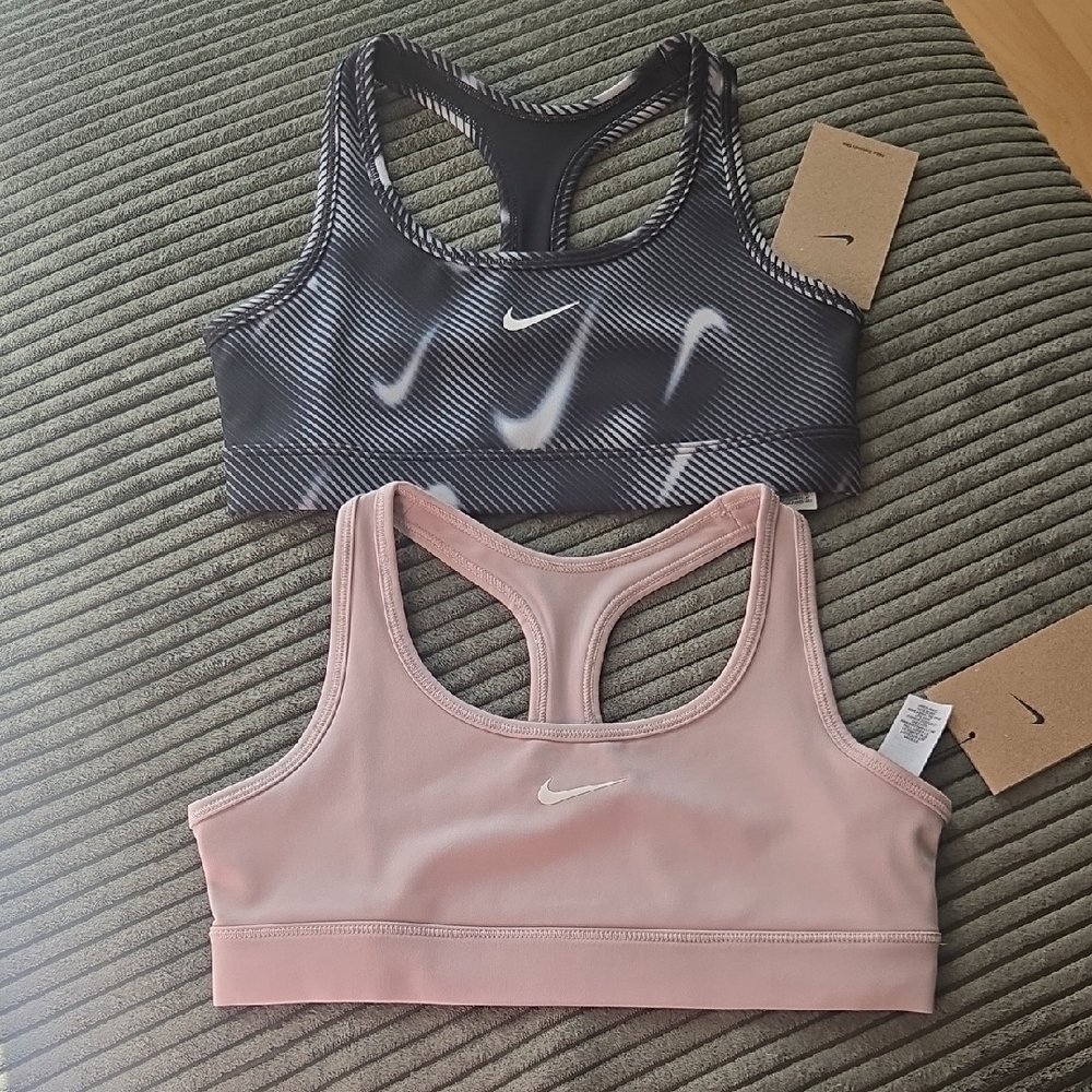 Nike Black and Pink Sports Bra Duo